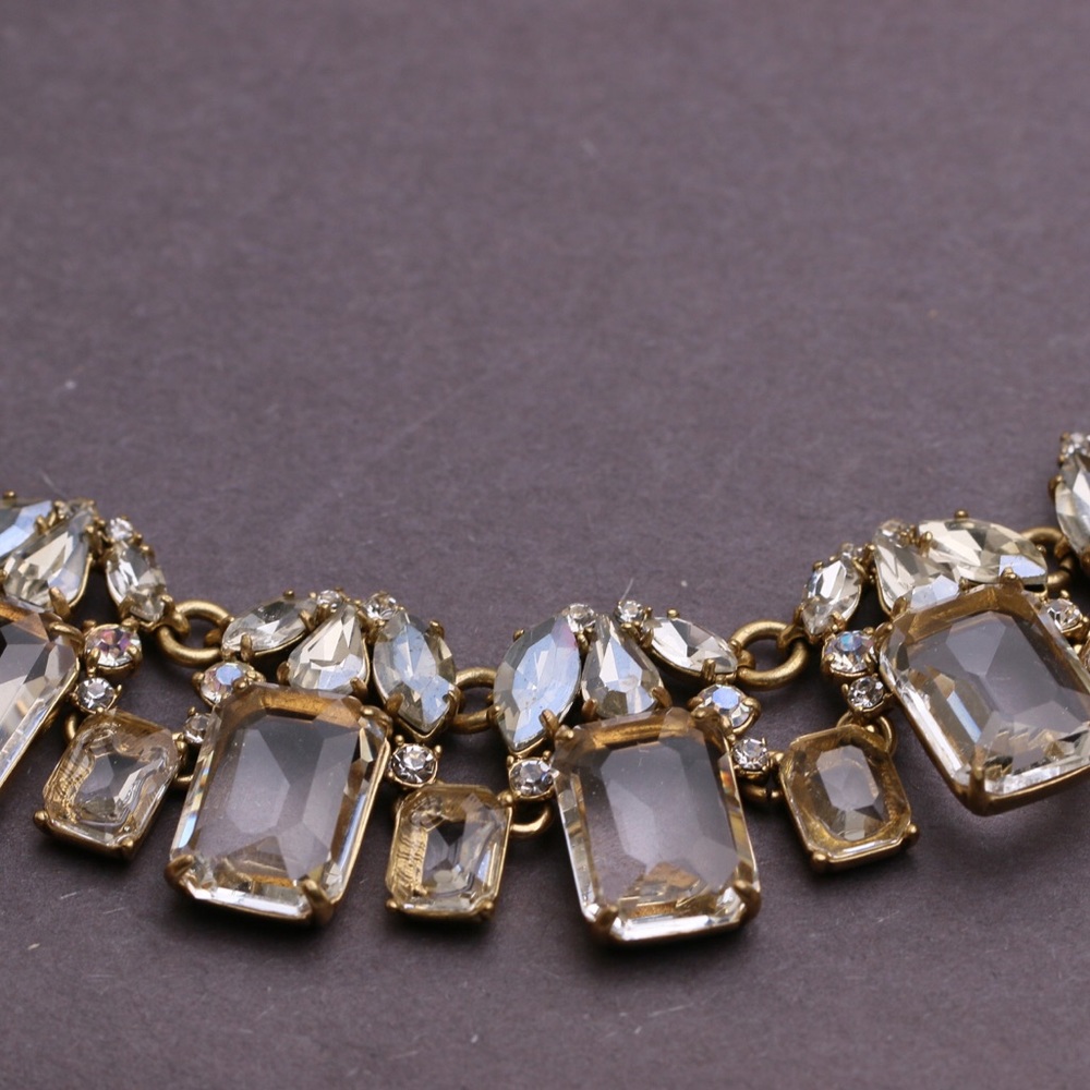 J.Crew Cluster Drop Crystal Statement Necklace - image 3